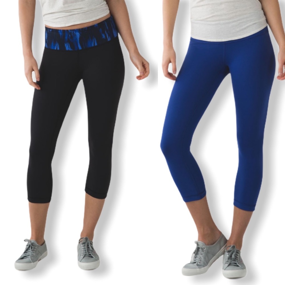 Lululemon Wunder Under Crop III Reversible Blue